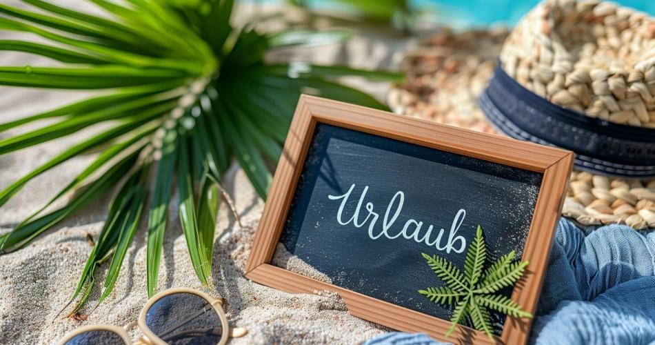 Sommerbild mit Palme und Sonnenbrille